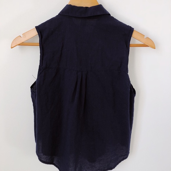 American Apparel Button Up Crop Top - Picture 3 of 5